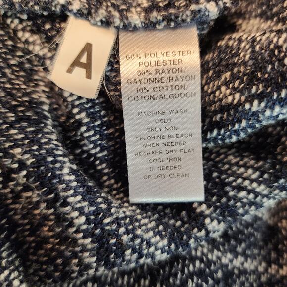 Loft Women's Long Sleeve Knit Striped Tunic Popover Cowl Sweater Size Small - Picture 7 of 8